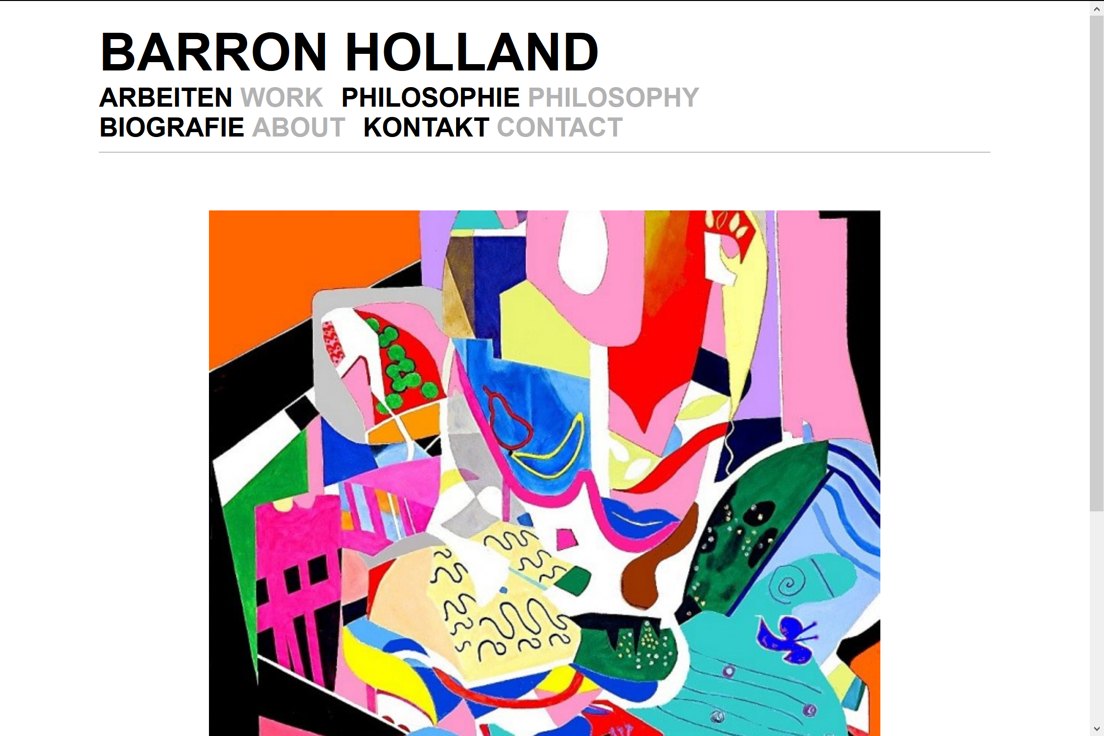 Website für den bildenden Künstler Barron Holland