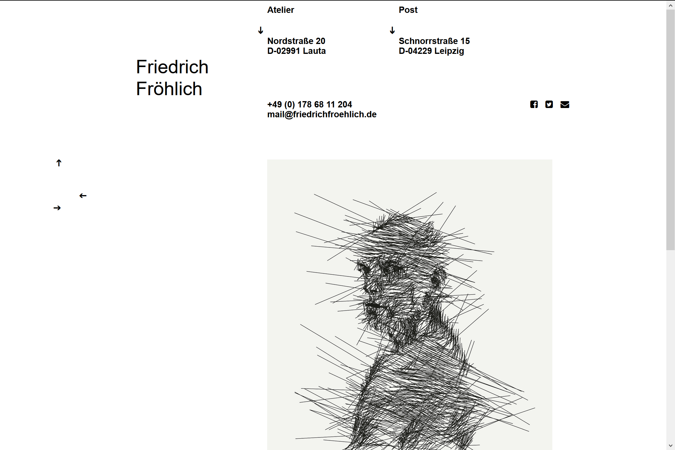 Website für den bildenden Künstler Friedrich Fröhlich