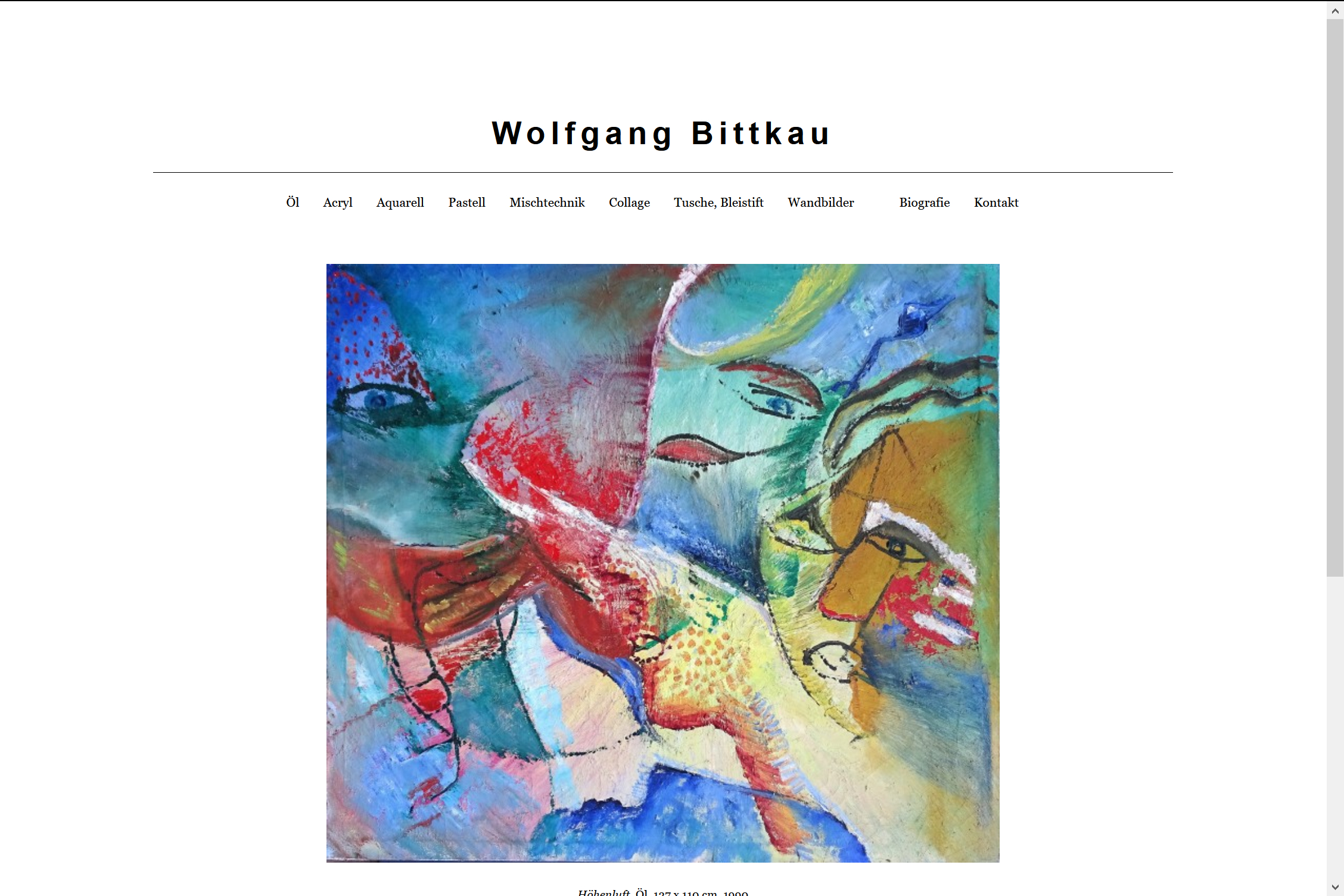 Website für den bildenden Künstler Wolfang Bittkau