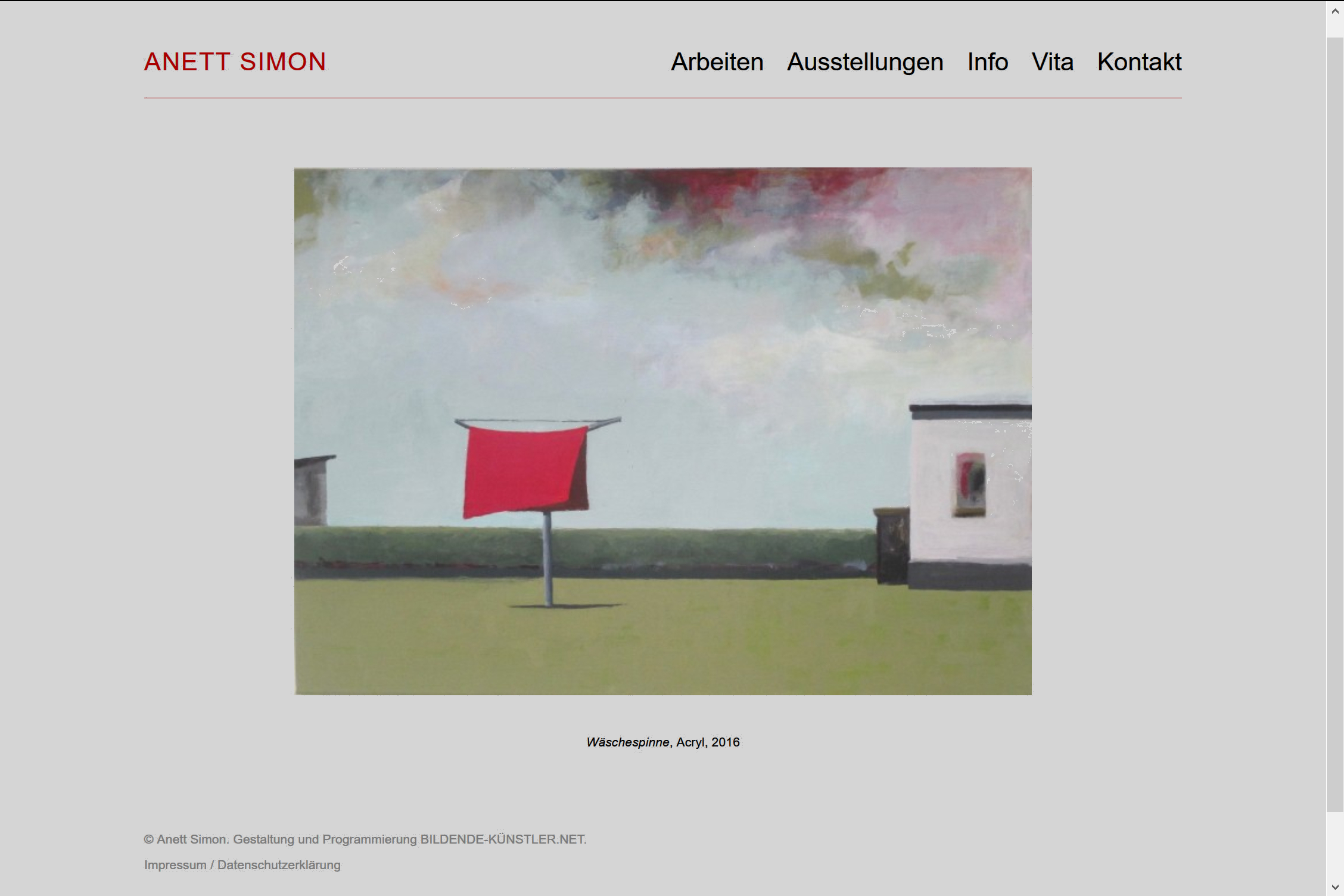 Website für die bildende Künstlerin Anett Simon