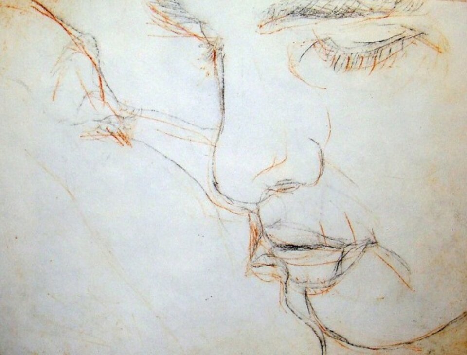 Kuss Ausschnitt, Druck auf Papier, Peter Rademacher
