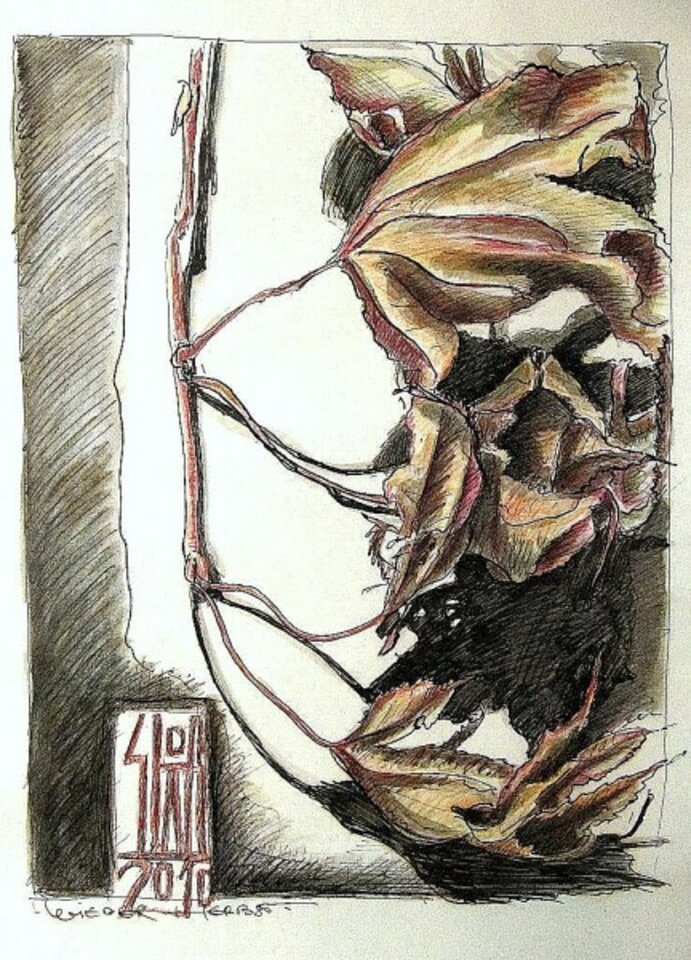 Herbst wieder, Tusche auf Papier, Sven Wangemann