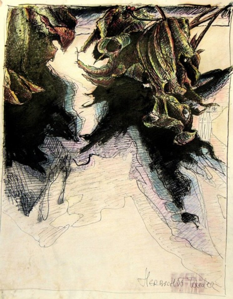 Herbscht, Tusche auf Papier, Sven Wangemann