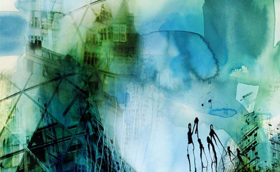 Cloudhouse, Digitalkunst auf Aluminium, Kadie  Schmidt-Hackenberg