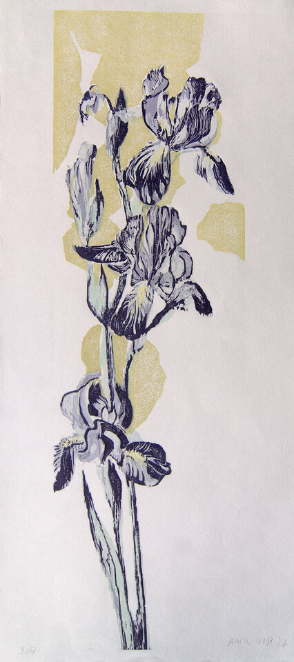 Iris, Holzschnitt Awagami Hosho, Anita Voigt