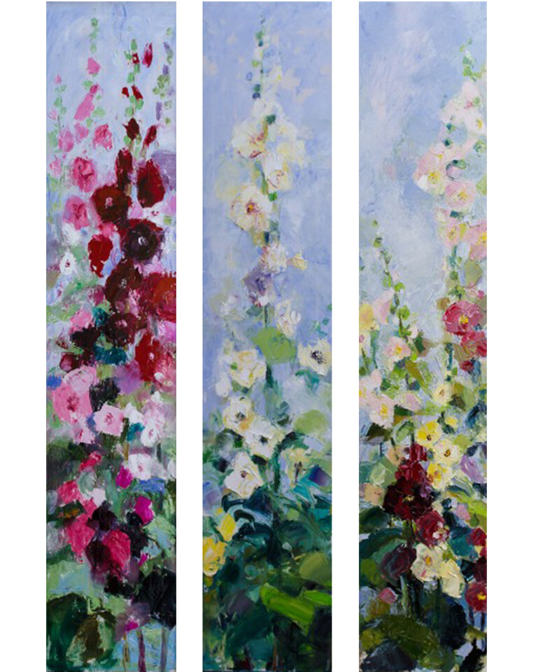Stockrosen I - III, Anita Voigt