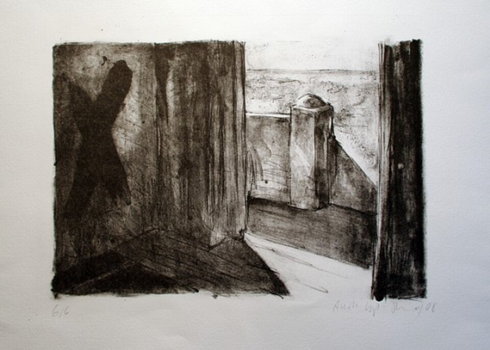 Ausblick, Litho auf Papier, Anita Voigt