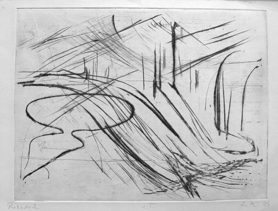 Landschaft 01, Kaltnadel , Anita Voigt