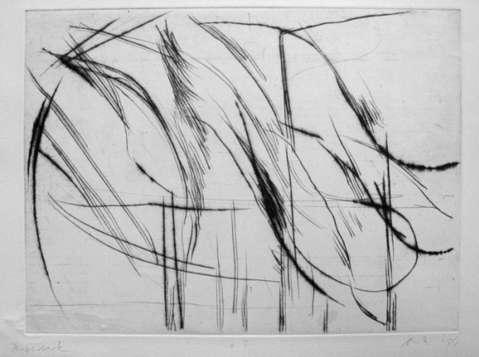 Landschaft 02, Kaltnadel , Anita Voigt