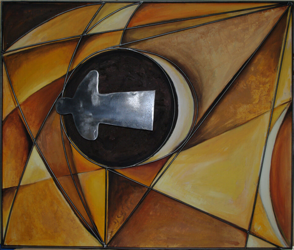 Bote, Stahl und Acryl auf Malpappe , Anita Voigt