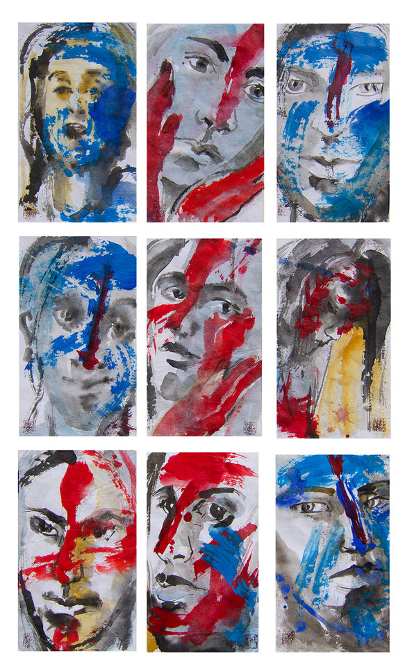faces, bodypainting (9 einzelne), Anita Voigt