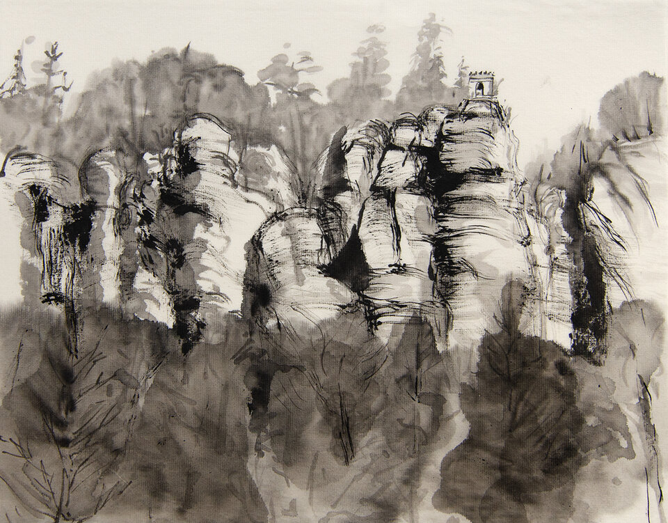 Bielatal 21 3, Tusche , Anita Voigt