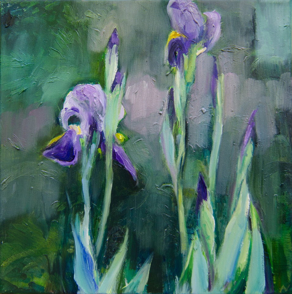 Iris, Öl auf Leinwand, Anita Voigt