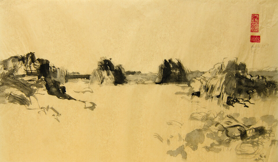 armor, Tusche Reispapier, Anita Voigt