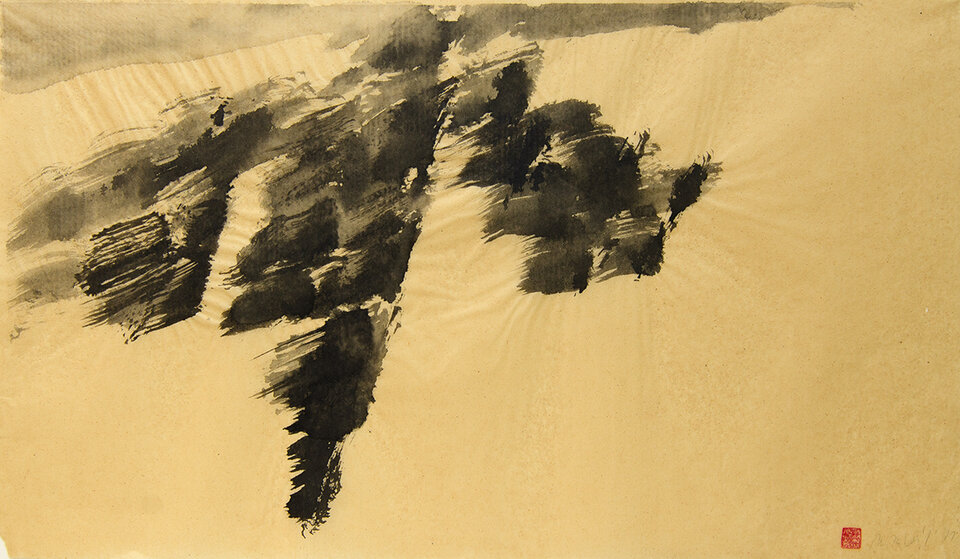 In den Gezeiten II, armor, Tusche Reispapier, Anita Voigt