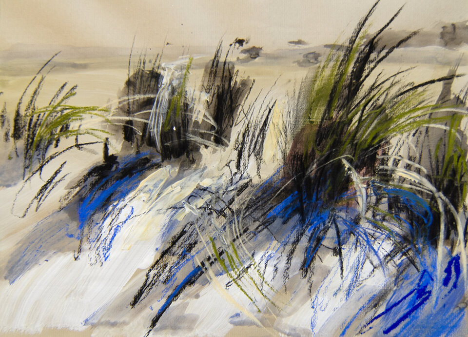 Südperd Nr. 3, Kohle, Pastell, Tempera , Anita Voigt