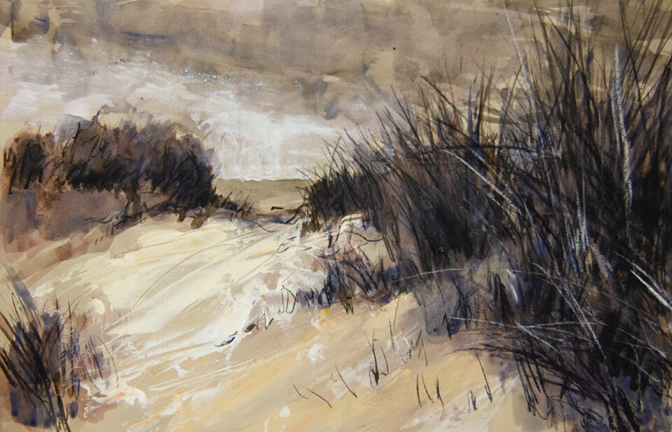 Dünen Nr. 4, Kohle, Kreide, Tempera , Anita Voigt