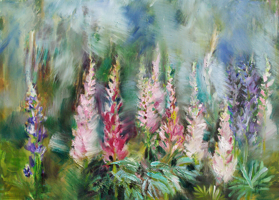 Lupinen , Öl LW, Anita Voigt