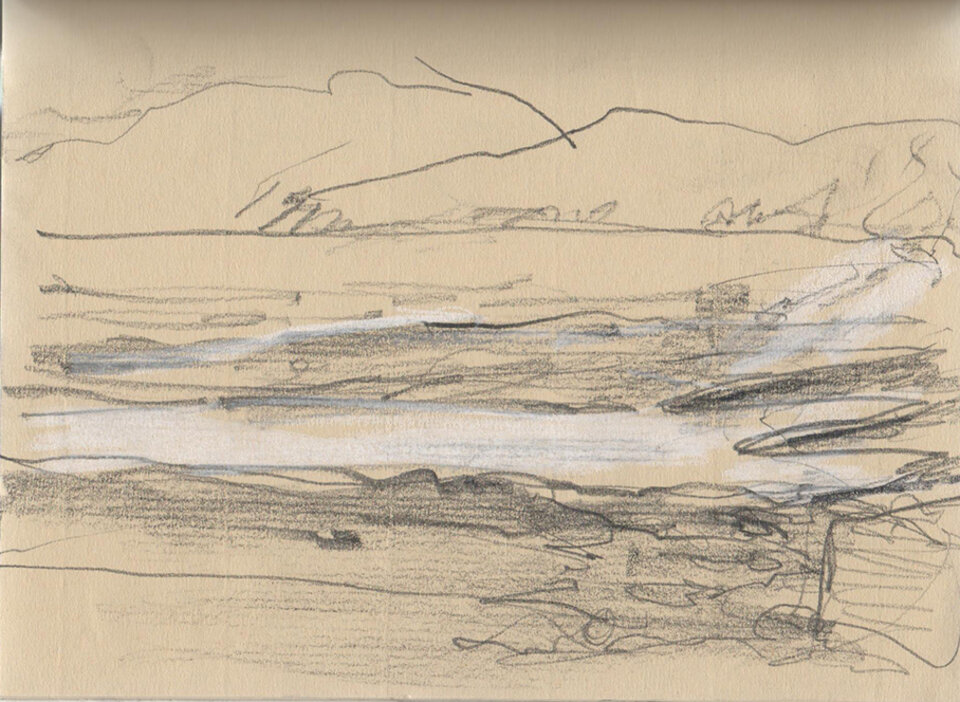 Brandung, Irland 19, Graphit, Kreide Fabriano, Anita Voigt