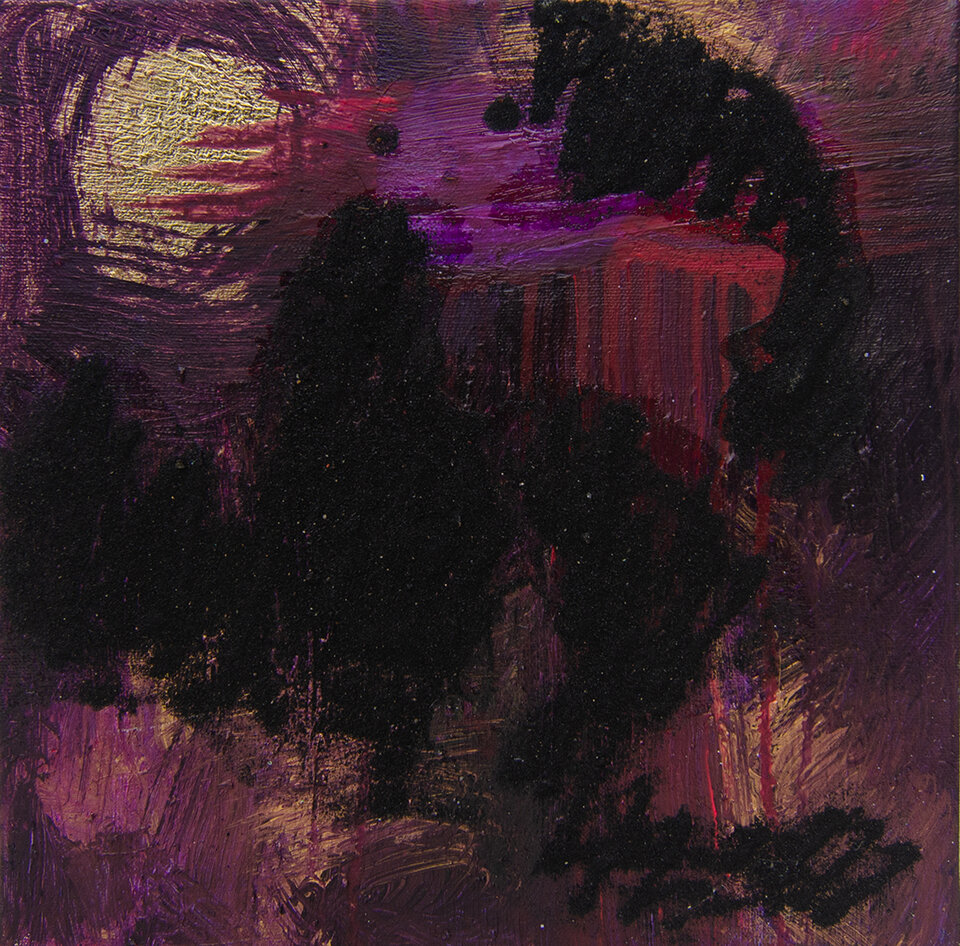 Elements 11, mixed media, lavasand canvas / plate, Anita Voigt