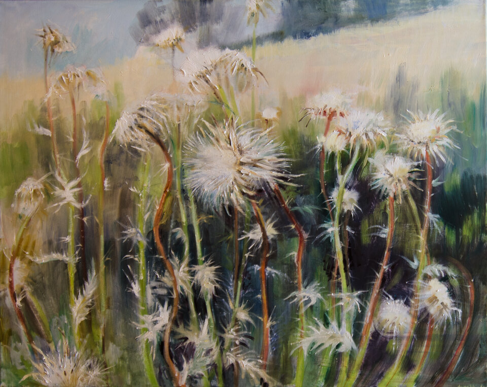 Mariendistel, Öl auf Leinwand, Anita Voigt