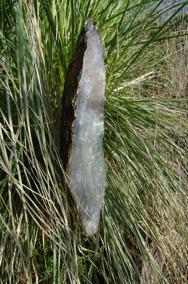 Margaritifera Margaritifera, Projekt Flußperlmuschel  Seitenansicht, Recyclingobjekt aus Einwegflaschen u.a. , Anita Voigt