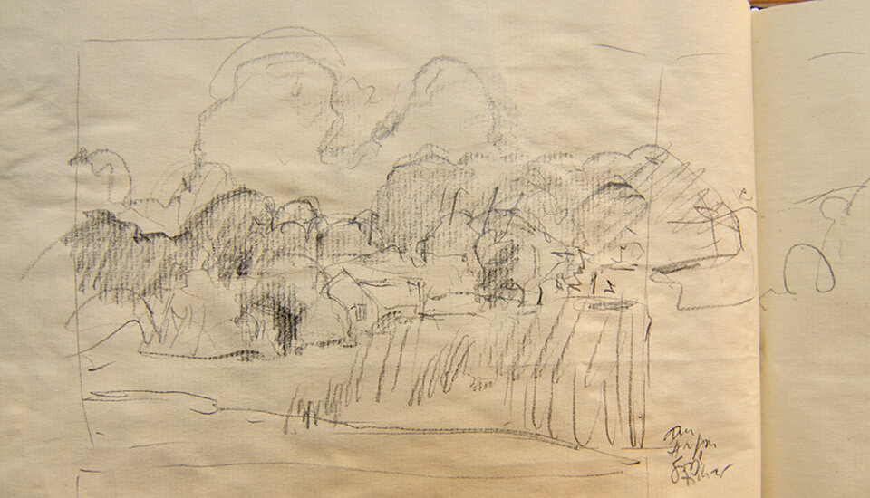 Groß Zicker vom Hafen aus, die Wolken, Anita Voigt