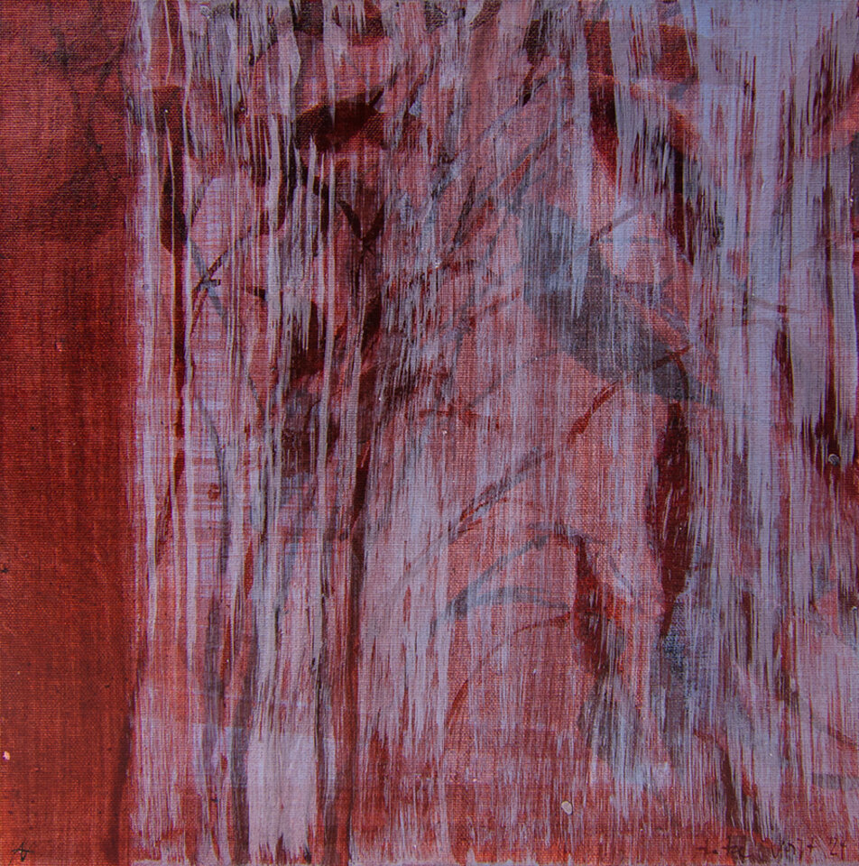 behind the curtain III, Mischtechnik LW/Holz, Anita Voigt