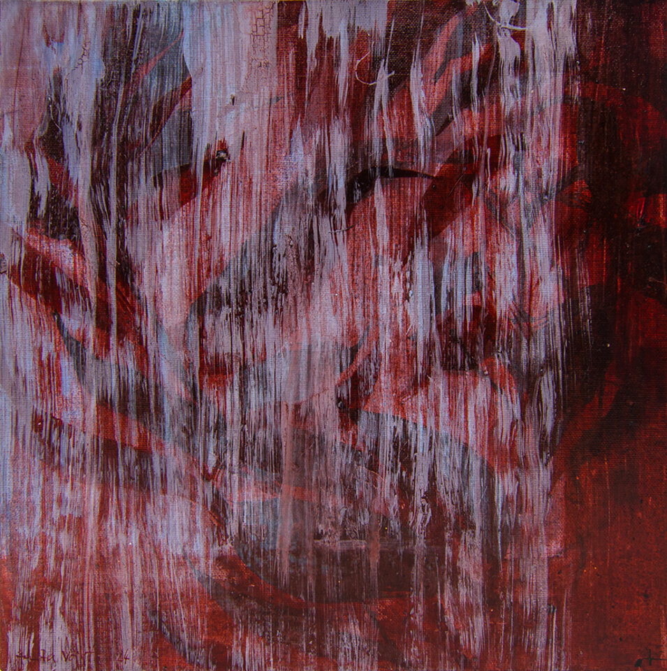 behind the curtain II, Mischtechnik LW / Holz, Anita Voigt