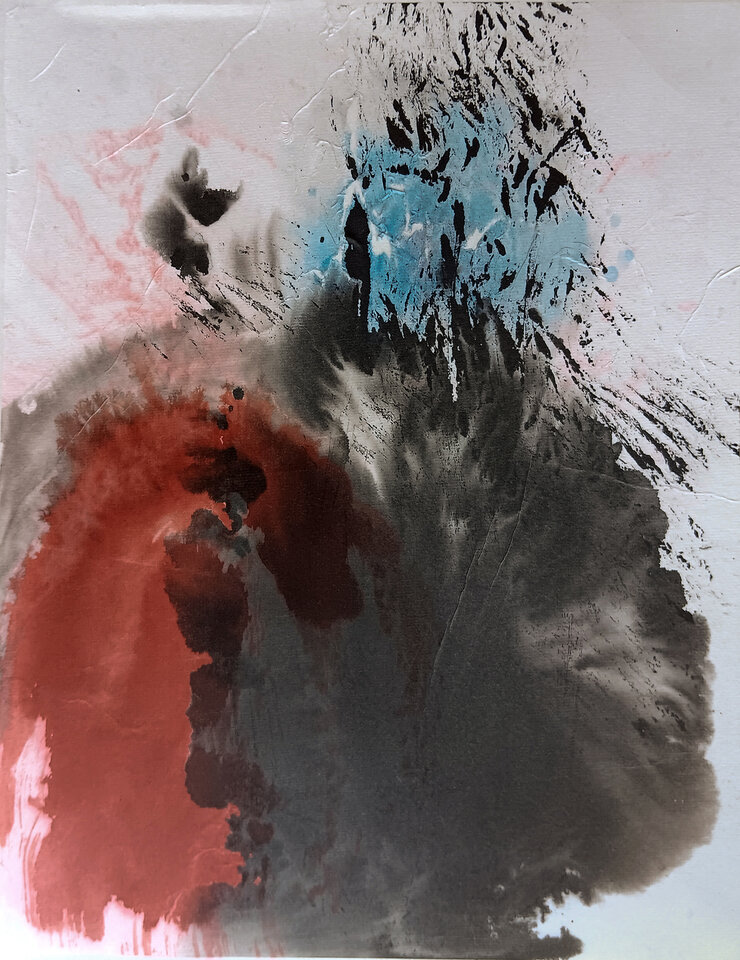 Die Gärten II, Tusche Japanpapier, Anita Voigt