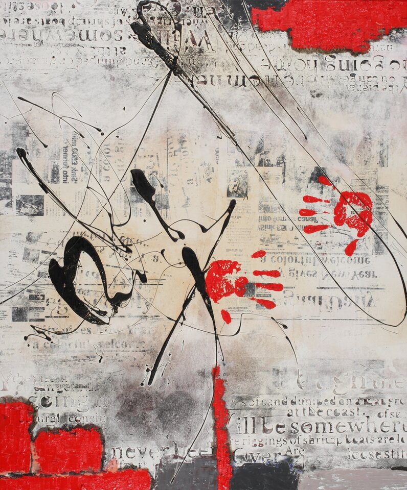 TWO RED HANDS, Albert Weber