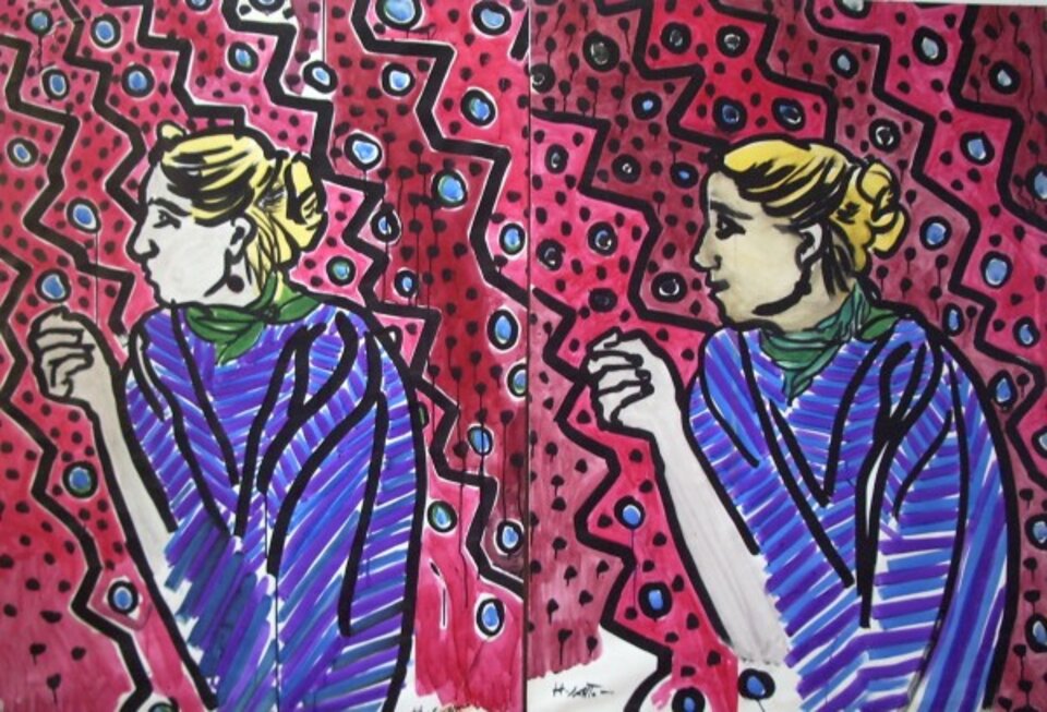 Zwillinge, Acryl auf Papier, Hamdi el Attar