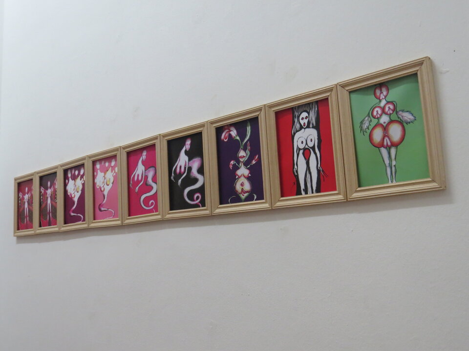 Zeichnungen in die Projektraum Art.endart Berlin, Alexandra Holownia
