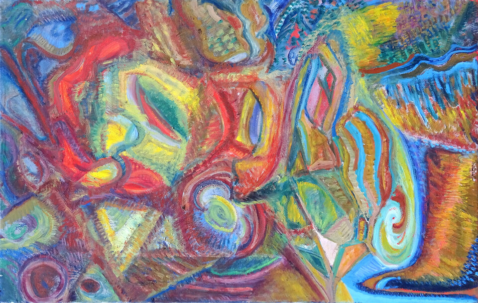 Landkarte, Öl, 141 x 102 cm auf Leinwand, Wolfgang Bittkau