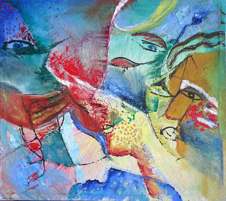 Höhenluft, Öl, 127 x 110 cm auf Leinwand, Wolfgang Bittkau