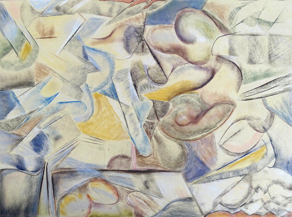 Komposition 9, Pastell, 76 x 56 cm auf Papier, Wolfgang Bittkau