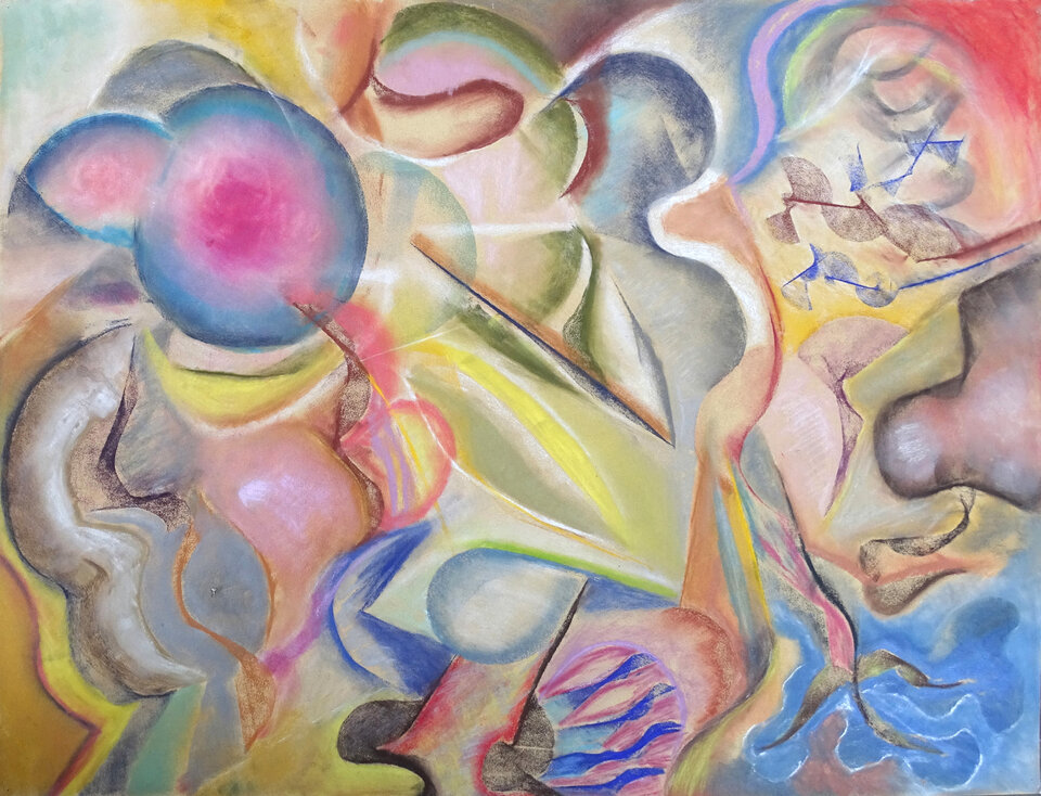 Komposition 5, Pastell, 80 x 60 cm Papier, Wolfgang Bittkau