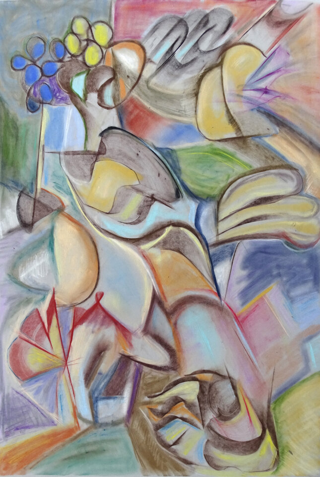 Komposition 2, Pastell, 46,4 x 66,3 cm Papier, Wolfgang Bittkau