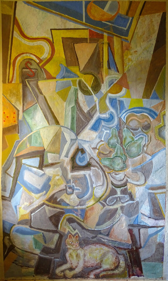 Stilleben mit Katze , Wolfgang Bittkau