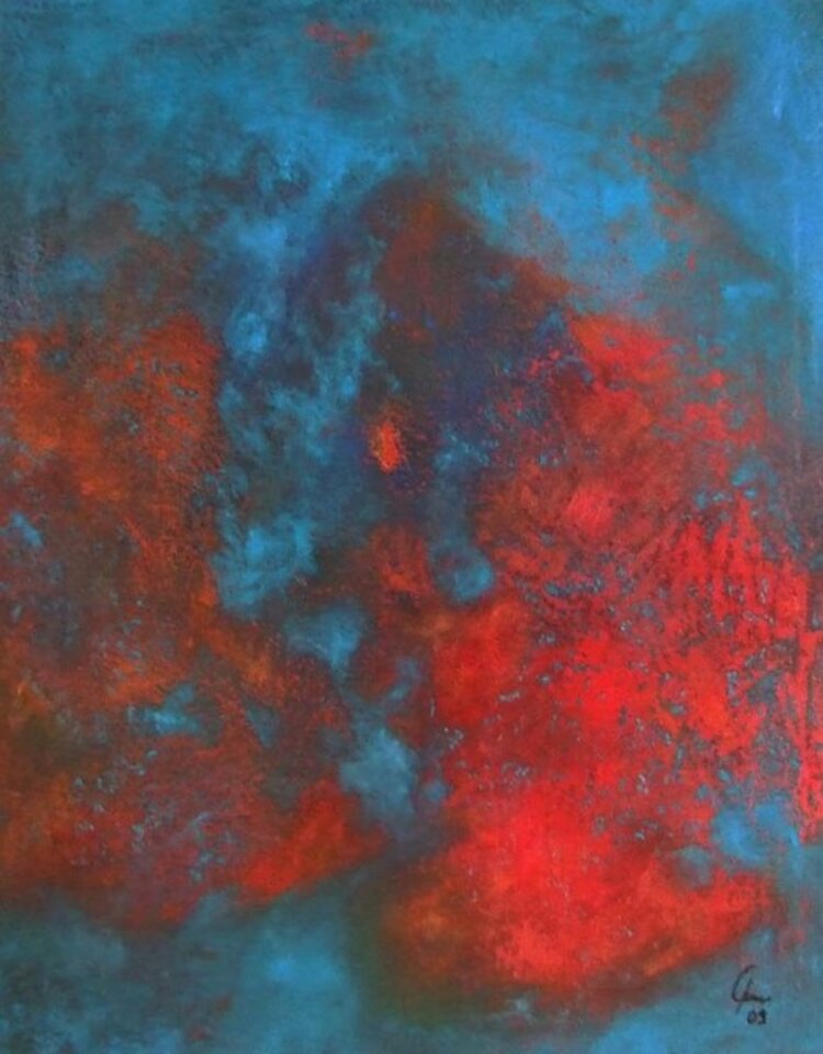 Under the blue surface, Acryl auf Leinwand, Markus Schon