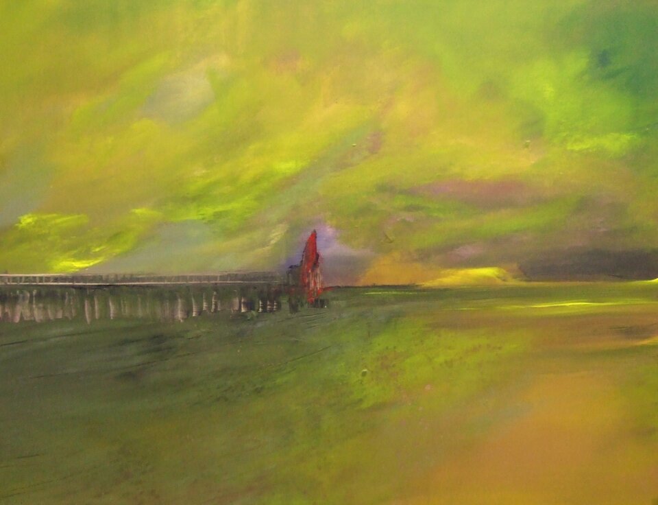 The women on the pier, Acryl auf Leinwand, Markus Schon