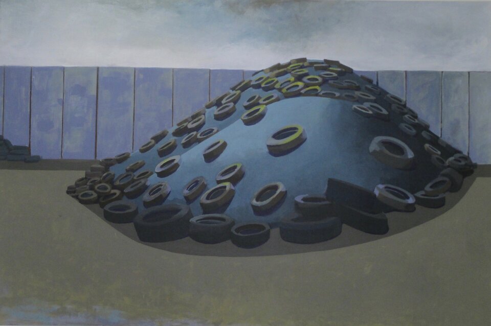 Silagehaufen 1, Acryl auf Baumwolle, Anett Simon