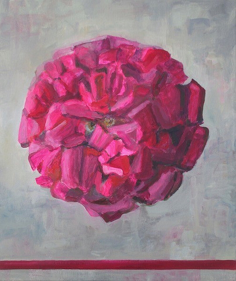 Teerose, Acryl auf Baumwolle, Anett Simon