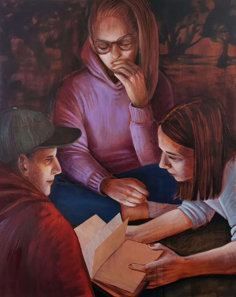 Das Geschenk, Öl auf Leinwand, Franziska Dathe