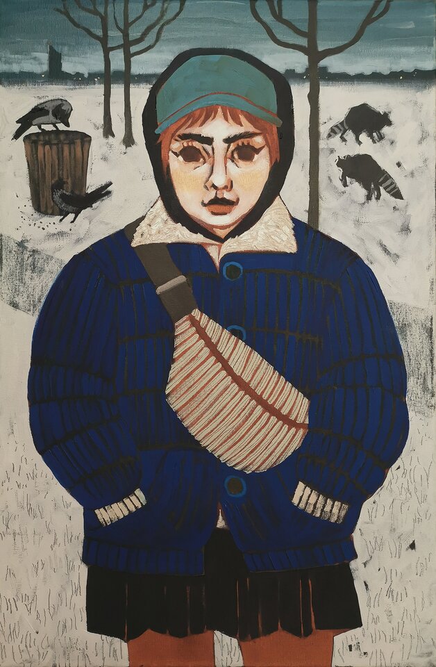 Bossy auf der Zoowiese (nach Harald Hakenbeck), Öl auf Leinwand, Franziska Dathe