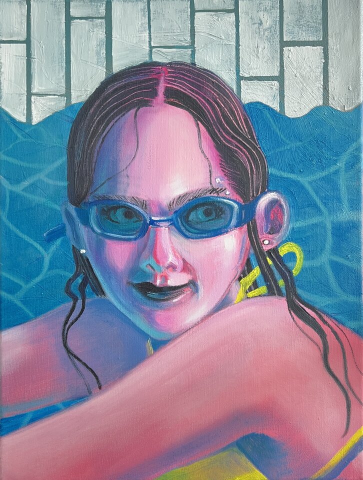Let´s get cool in the pool, Öl auf Leinwand, Franziska Dathe