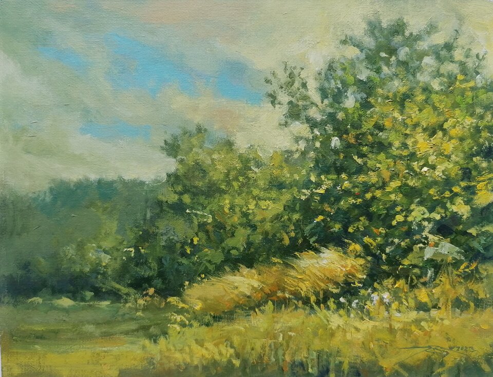 Sommertag bei Steinheim , Öl Leinwand , Ralf Bechtel 