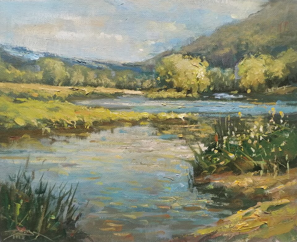Sauertal bei Steinheim , Öl Leinwand , Ralf Bechtel 