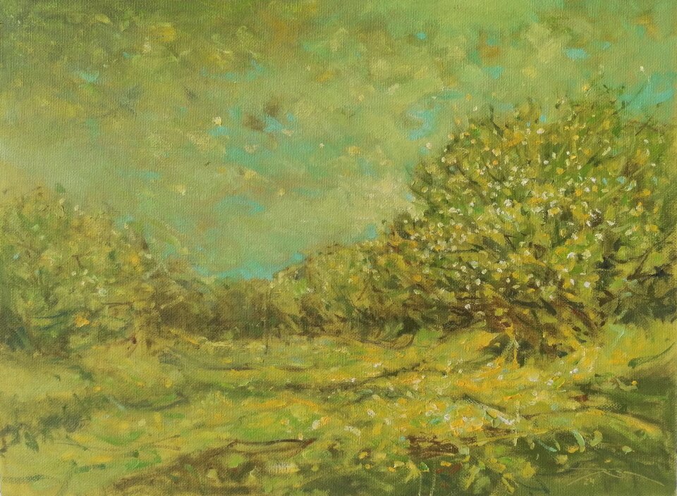 Der Neubeginn des Frühlings , Öl auf Leinwand, Ralf Bechtel 