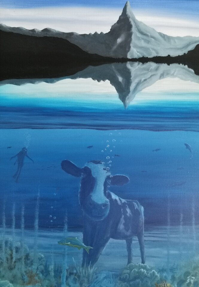 Seekuh, Tempera auf Leinwand, Thomas Schultze